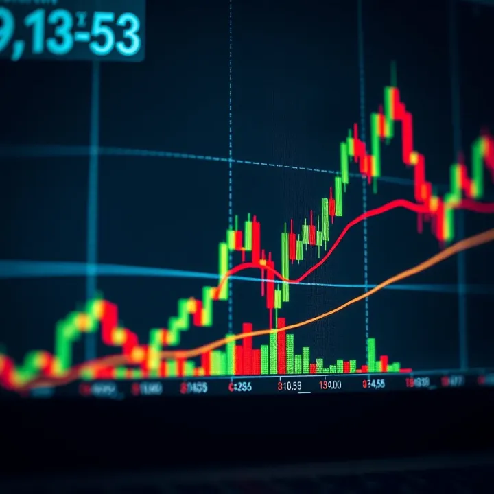 Chart displaying price movement and trend lines in binary options trading