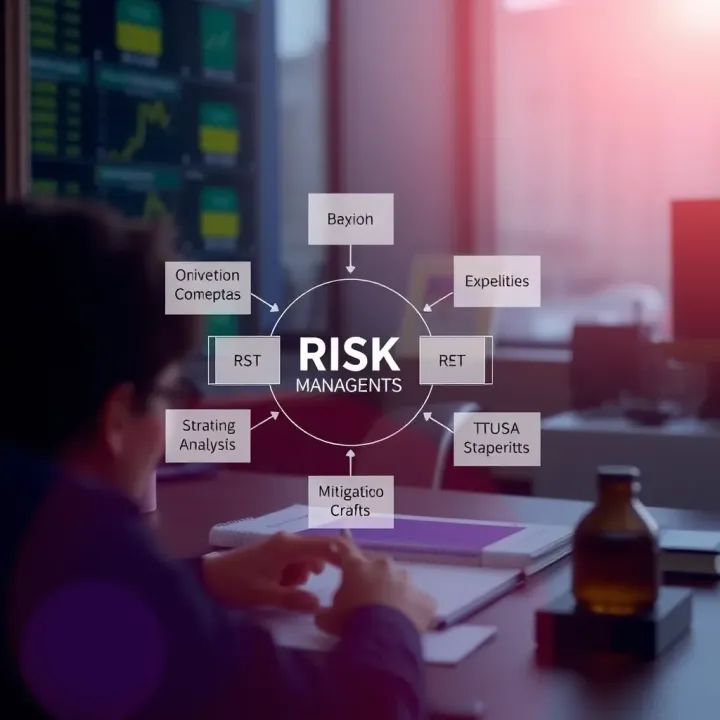Diagram illustrating core concepts of risk management including identification, analysis, and mitigation strategies